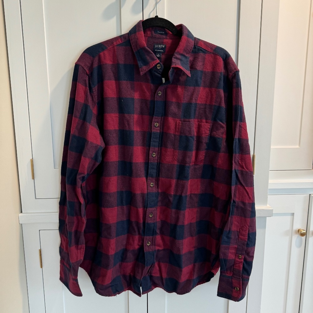J.Crew Plaid Button Down Shirt, NWT, Size L